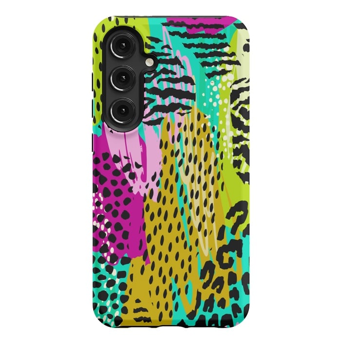 Galaxy S24 Plus StrongFit colorful abstract animal print by haroulita