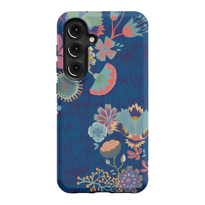 Galaxy S24 StrongFit Blue chinz florals by Nina Leth