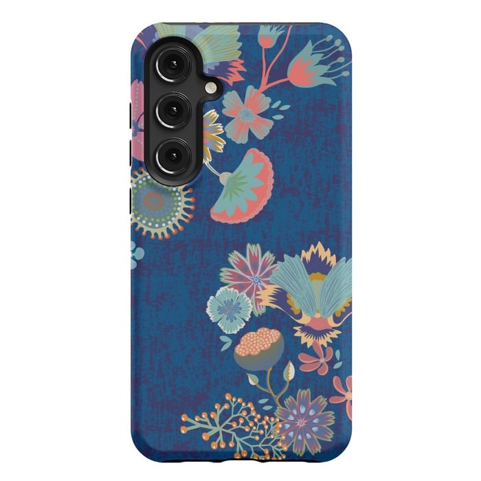 Galaxy S24 Plus StrongFit Blue chinz florals by Nina Leth