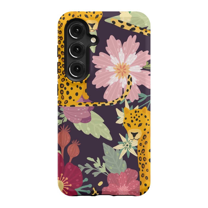 Galaxy S24 StrongFit floral leopard by haroulita