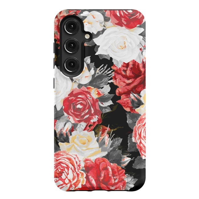 Galaxy S24 Plus StrongFit Red and white roses by Oana 