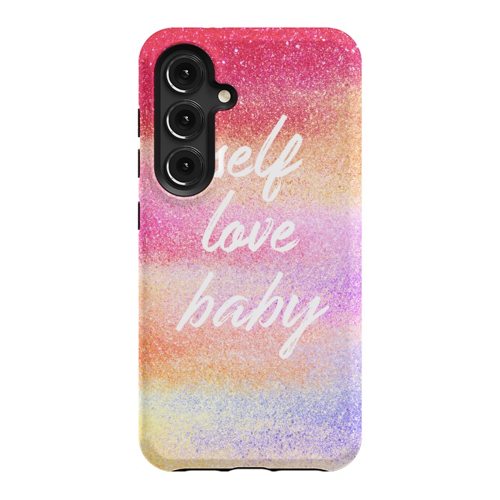Galaxy S24 StrongFit Self Love colorful gradient glitter by Oana 