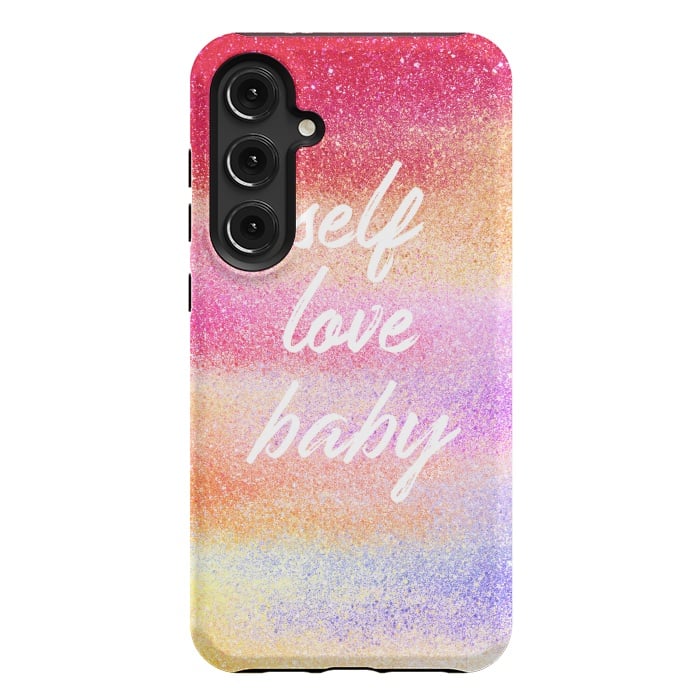 Galaxy S24 Plus StrongFit Self Love colorful gradient glitter by Oana 
