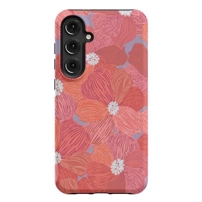 Galaxy S24 Plus StrongFit Coral floral by Nina Leth