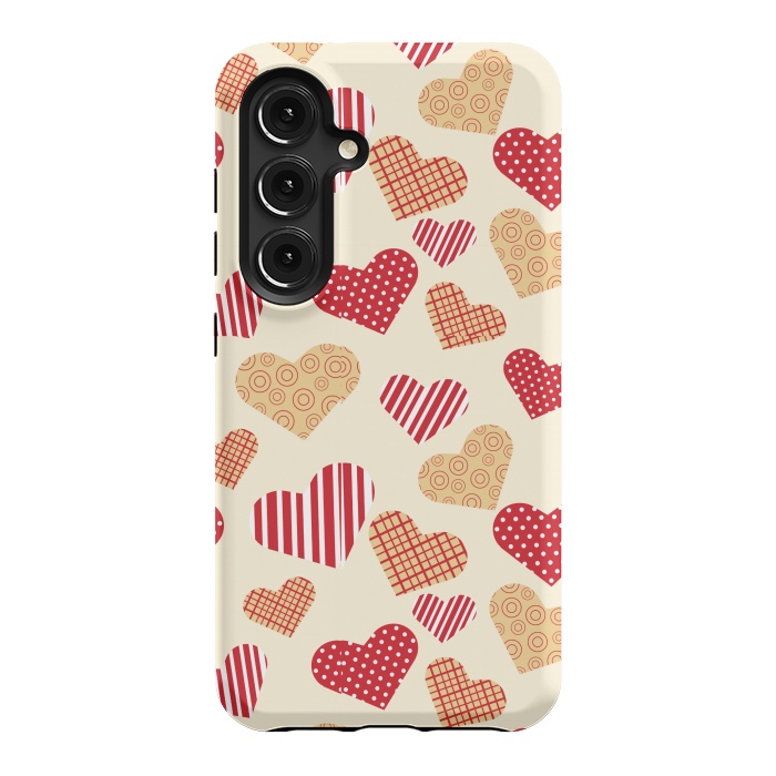 Galaxy S24 StrongFit RED GOLDEN HEARTS by MALLIKA