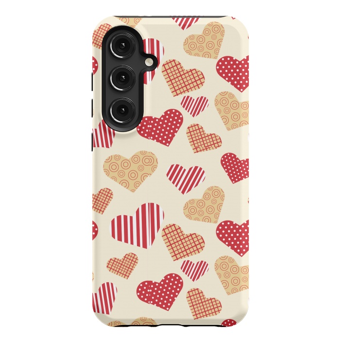 Galaxy S24 Plus StrongFit RED GOLDEN HEARTS by MALLIKA