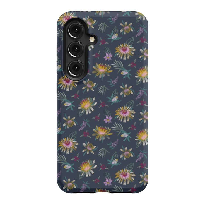 Galaxy S24 StrongFit Blue Floral by Tishya Oedit