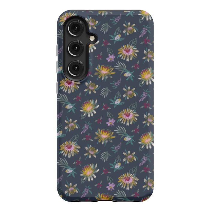 Galaxy S24 Plus StrongFit Blue Floral by Tishya Oedit
