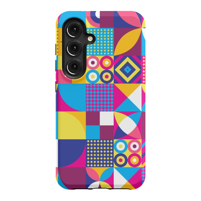Galaxy S24 StrongFit multi colour abstract pattern 3  by MALLIKA