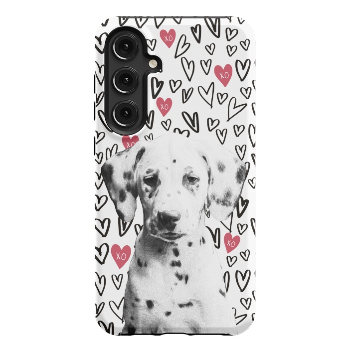 Galaxy S24 Plus StrongFit Cute Dalmatian and hearts Valentine's day by Oana 