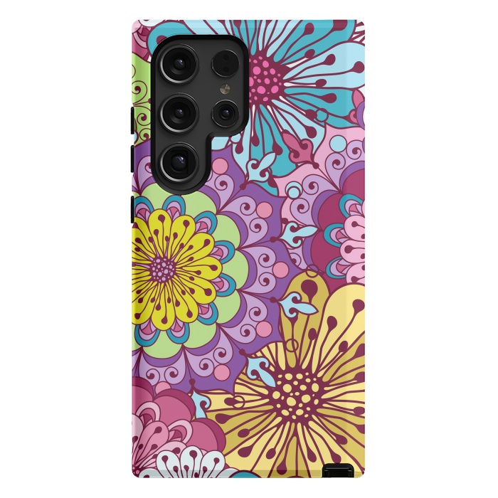Galaxy S24 Ultra StrongFit Brightly Colored Flowers by ArtsCase