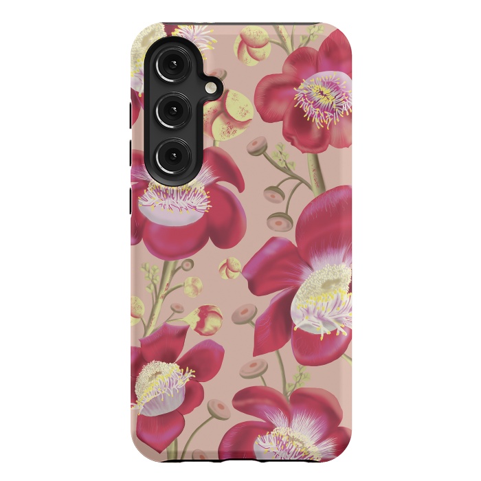 Galaxy S24 Plus StrongFit Cannonball Tree Pattern - Blush by Anis Illustration
