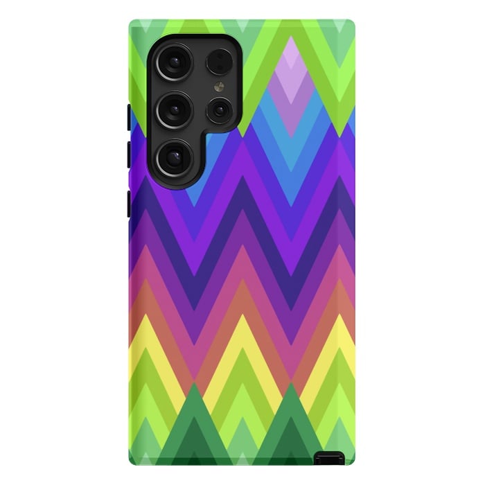 Galaxy S24 Ultra StrongFit Zig Zag Chevron Pattern G553 by Medusa GraphicArt