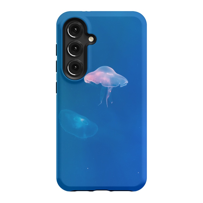 Galaxy S24 StrongFit White Jellyfish in Blue Water by Winston