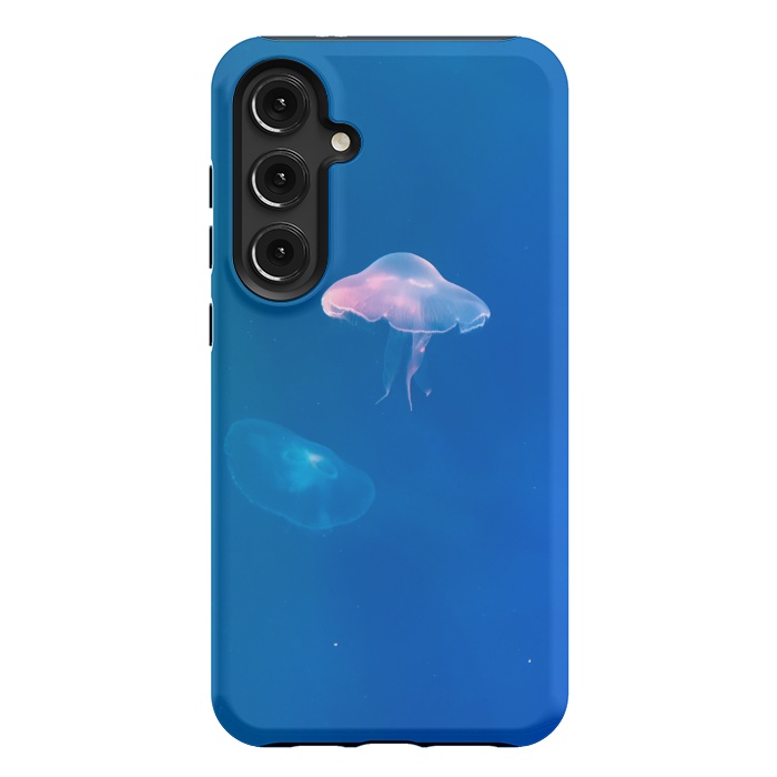 Galaxy S24 Plus StrongFit White Jellyfish in Blue Water by Winston