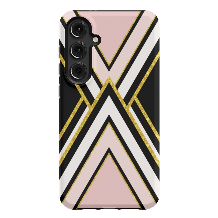Galaxy S24 Plus StrongFit Pink gold geometric by Jms