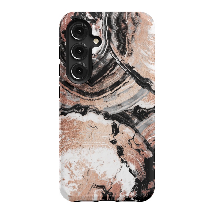 Galaxy S24 StrongFit Rose gold geode marble by Oana 