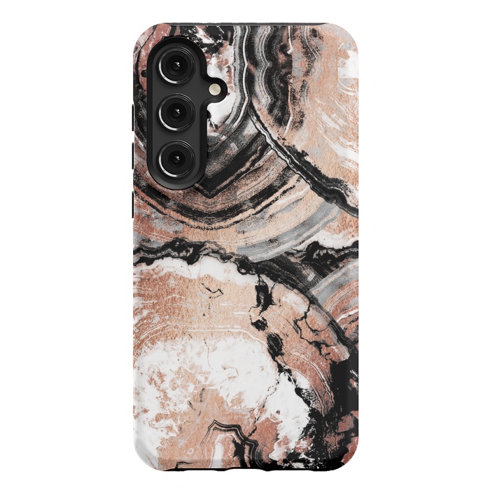 Galaxy S24 Plus StrongFit Rose gold geode marble by Oana 