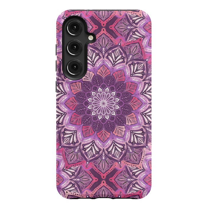 Galaxy S24 Plus StrongFit Perfect Pearly Plum Mandala by Micklyn Le Feuvre