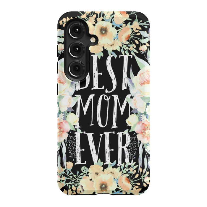 Galaxy S24 StrongFit Best mom spring watercolor flowers  by Oana 