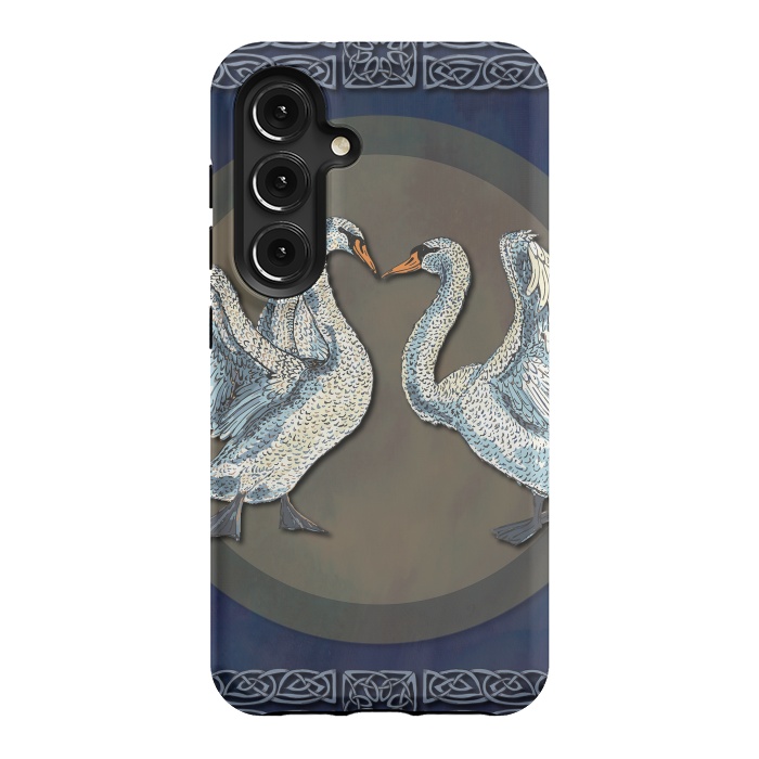 Galaxy S24 StrongFit Dancing Swans by Lotti Brown