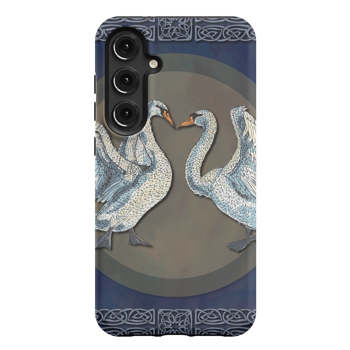 Galaxy S24 Plus StrongFit Dancing Swans by Lotti Brown