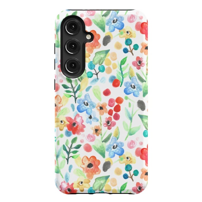 Galaxy S24 Plus StrongFit Flourish - Watercolour Floral by Tangerine-Tane