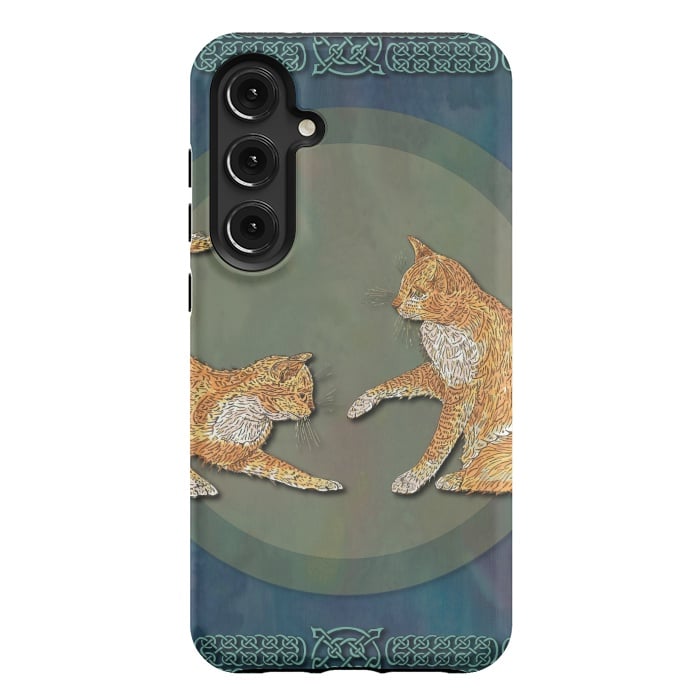 Galaxy S24 Plus StrongFit Ginger Cats by Lotti Brown