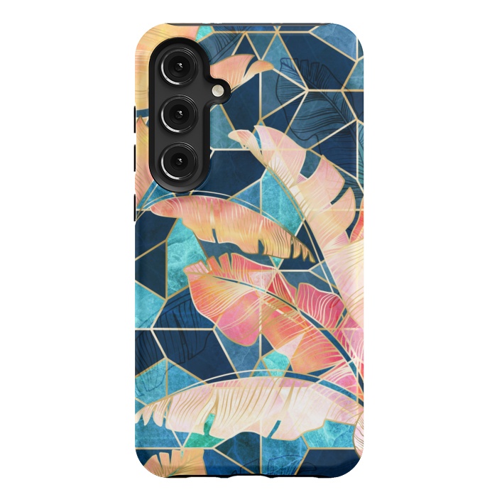 Galaxy S24 Plus StrongFit Marbled Topical Sunset by gingerlique
