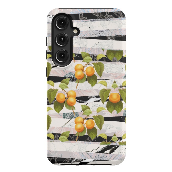 Galaxy S24 Plus StrongFit Colorful peaches and marble stripes by Oana 