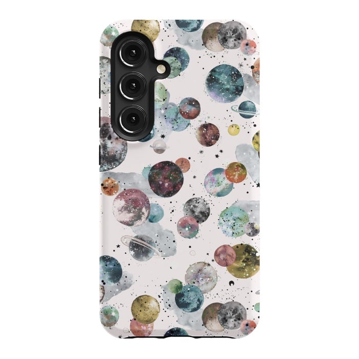 Galaxy S24 StrongFit Cosmic Planets and Constellations Multicolored by Ninola Design