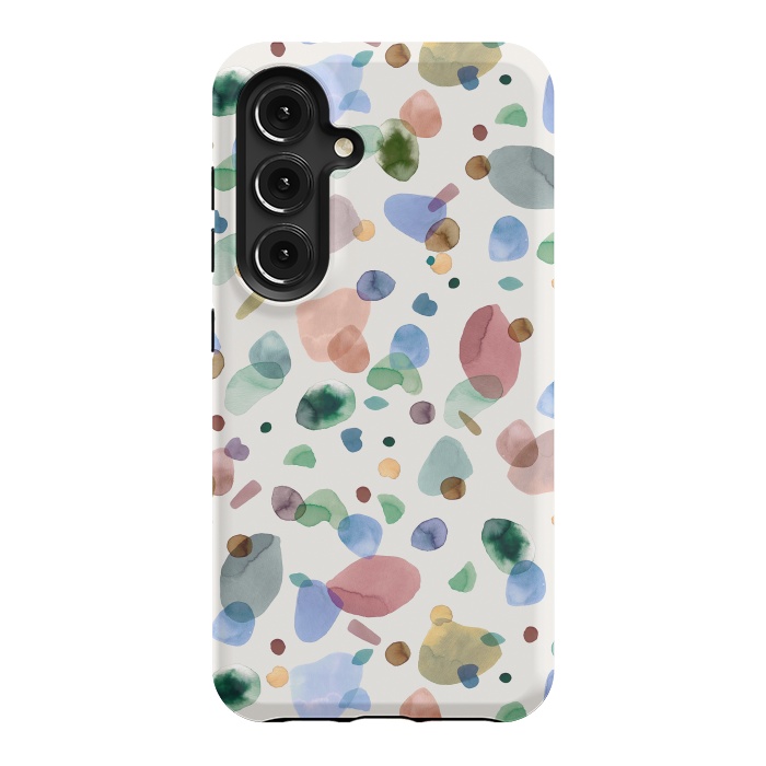 Galaxy S24 StrongFit Pebbles Terrazo Rounded Memphis Multicolored by Ninola Design
