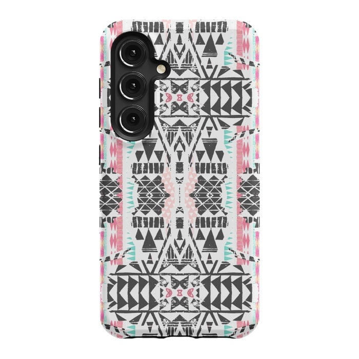 Galaxy S24 StrongFit Playful tribal ethnic triangles by Oana 