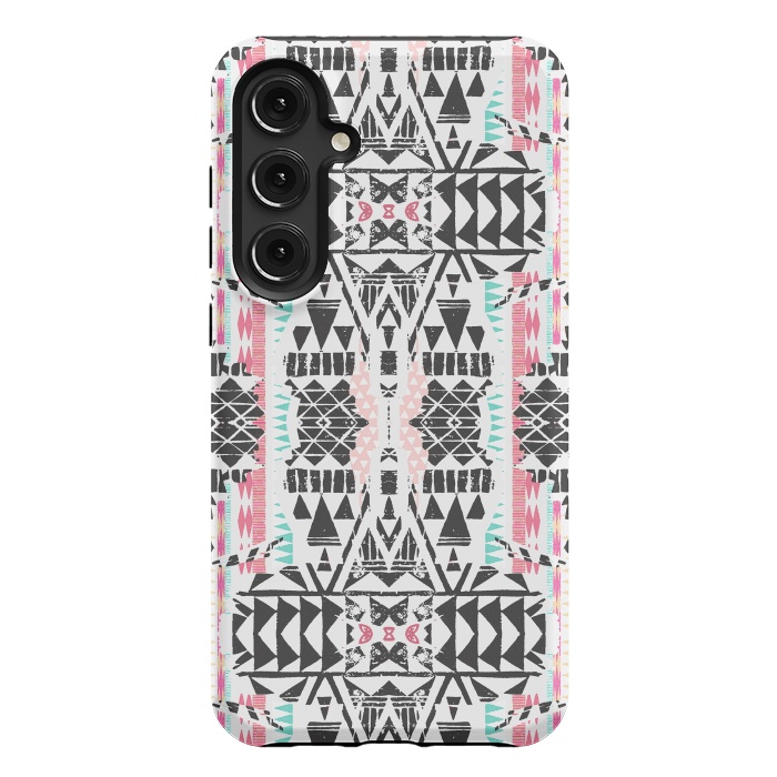 Galaxy S24 Plus StrongFit Playful tribal ethnic triangles by Oana 