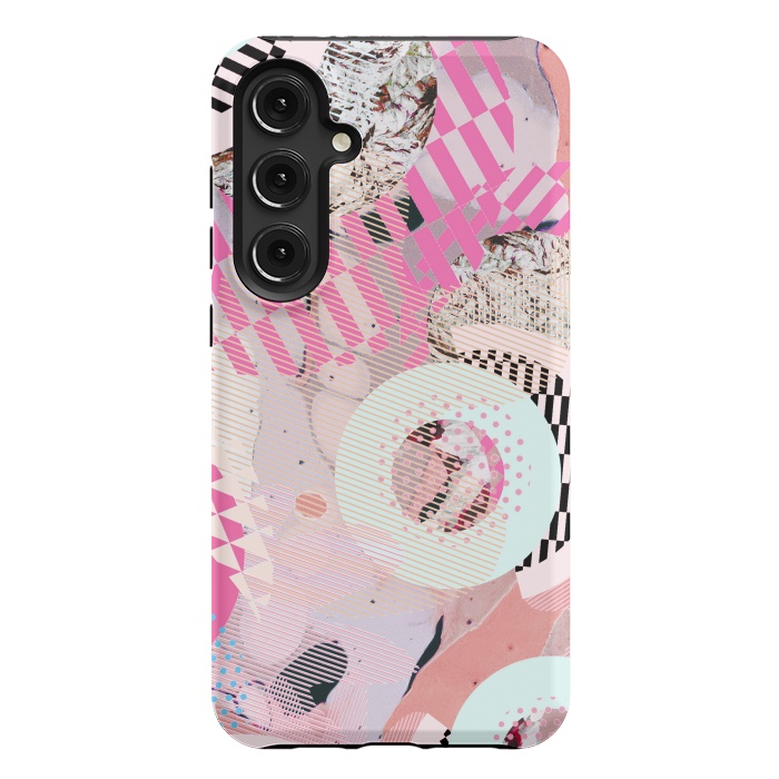 Galaxy S24 Plus StrongFit Colorful abstract geometric Memphis art deco by Oana 