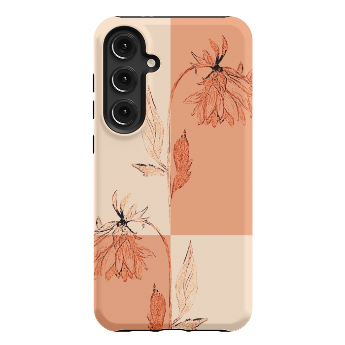 Galaxy S24 Plus StrongFit Tropical Floral Sketch by Creativeaxle