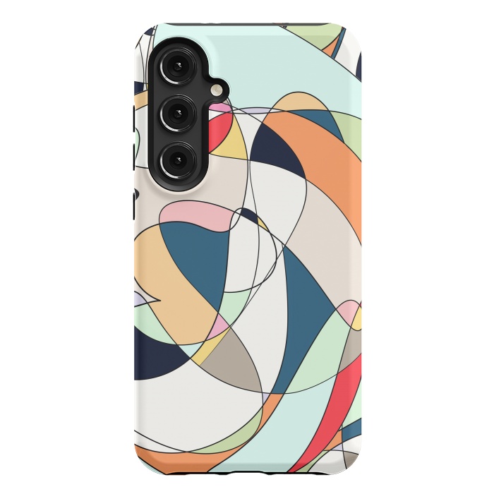 Galaxy S24 Plus StrongFit Modern Colorful Abstract Line Art Design by InovArts