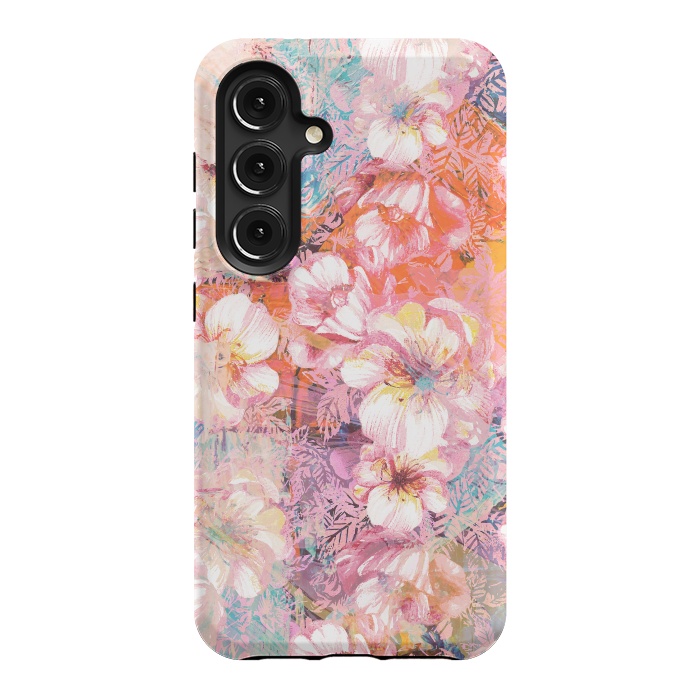 Galaxy S24 StrongFit Colorful brushed roses painting by Oana 