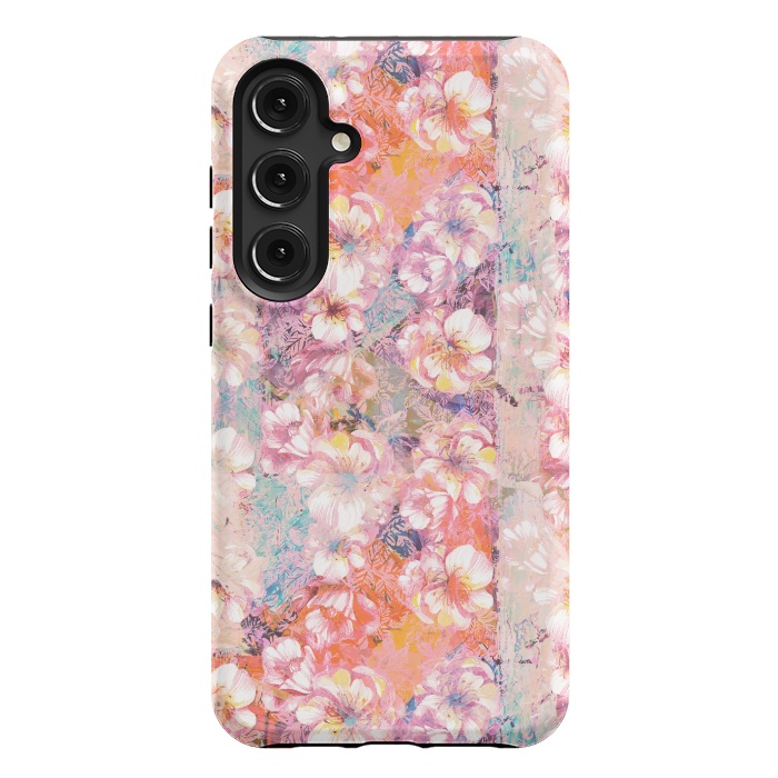 Galaxy S24 Plus StrongFit Pink peach painted rose petals by Oana 