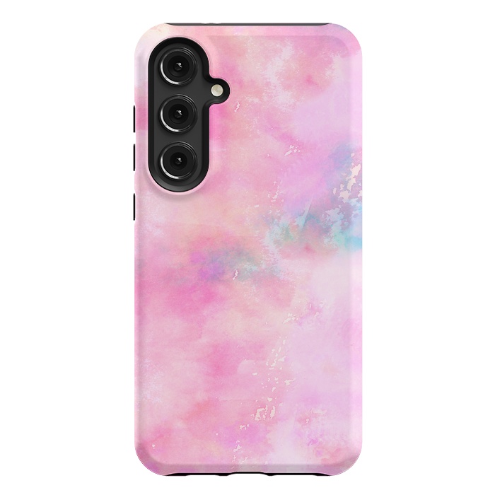 Galaxy S24 Plus StrongFit Baby Pink watercolor abstract texture by Josie