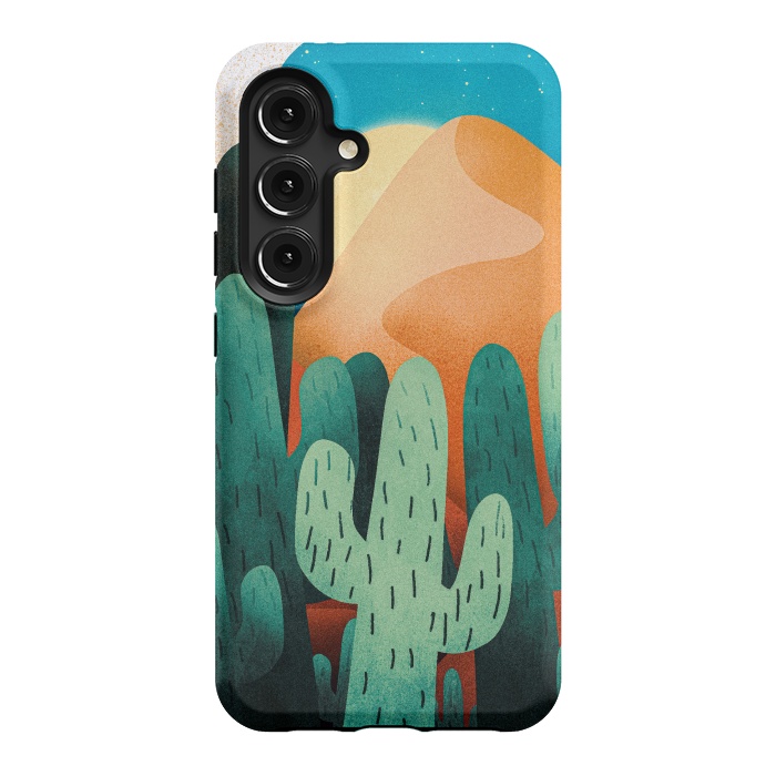 Galaxy S24 StrongFit Sand cactus mountains by Steve Wade (Swade)