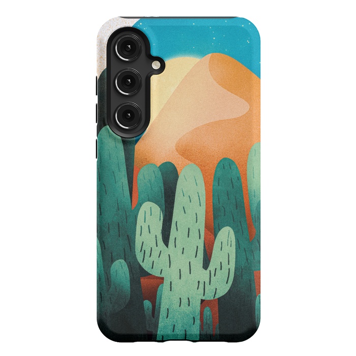 Galaxy S24 Plus StrongFit Sand cactus mountains by Steve Wade (Swade)
