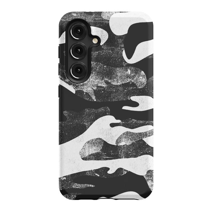 Galaxy S24 StrongFit Textured grunge monochrome camouflage by Oana 