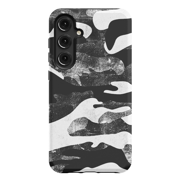 Galaxy S24 Plus StrongFit Textured grunge monochrome camouflage by Oana 