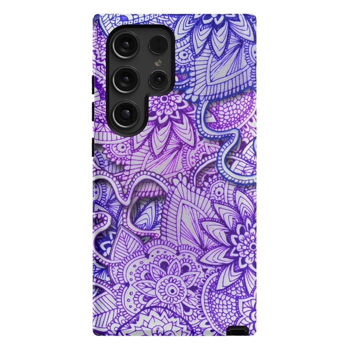 Galaxy S24 Ultra StrongFit Floral Doodle G582 by Medusa GraphicArt