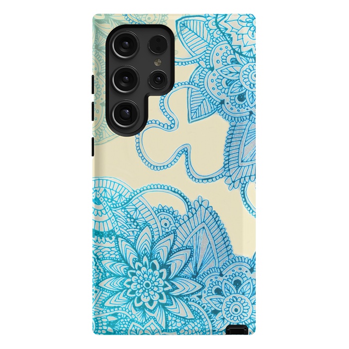 Galaxy S24 Ultra StrongFit Floral Doodle G580 by Medusa GraphicArt