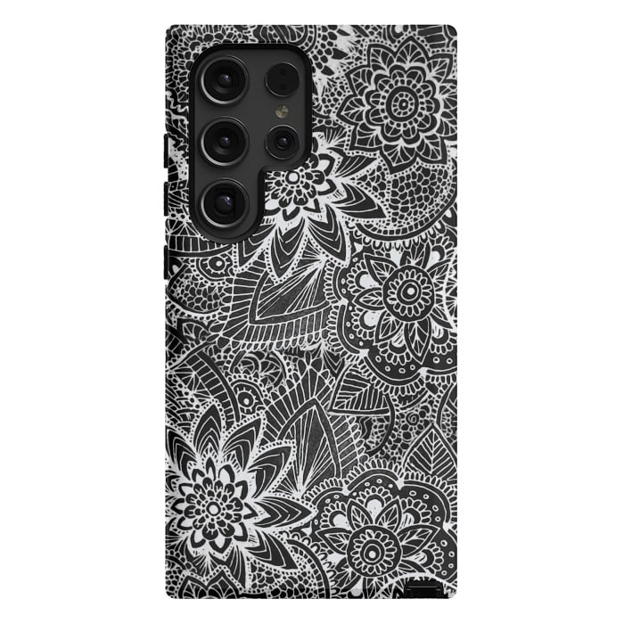 Galaxy S24 Ultra StrongFit Floral Doodle G581 by Medusa GraphicArt