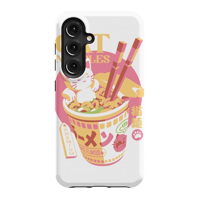 Galaxy S24 StrongFit Cat Noodles by Ilustrata