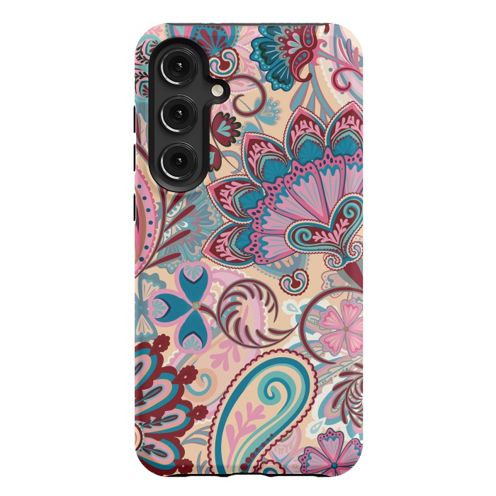 Galaxy S24 Plus StrongFit Paisley Flowers Design by ArtsCase