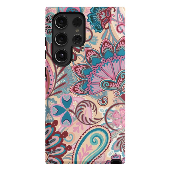Galaxy S24 Ultra StrongFit Paisley Flowers Design by ArtsCase